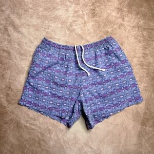 Vintage 90s Ozzy Swim Trunks Shorts Geometric Print Multicolor Men's M Retro